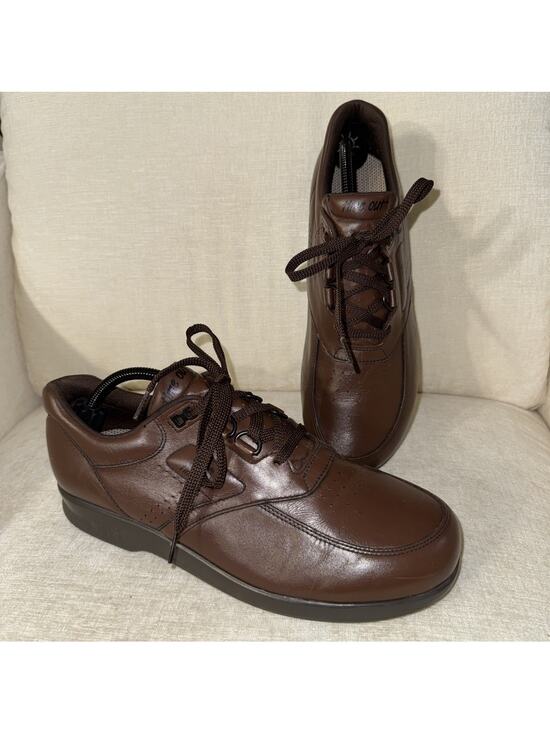 SAS Time Out Walking Shoes Men 11 WW Antique Walnut Brown Leather Comfort USA